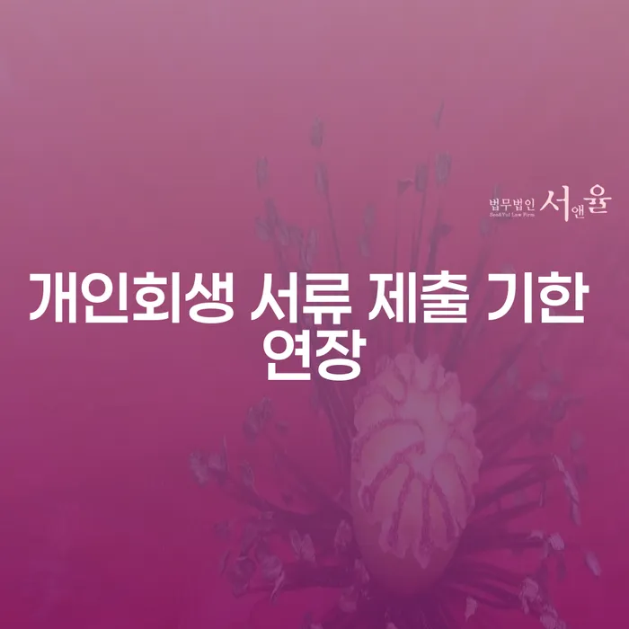 개인회생 서류 제출 기한 연장, 어떻게 해야 할까요?