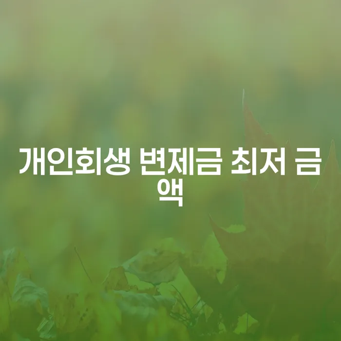 개인회생 변제금 최저 금액, 얼마나 낮출 수 있을까요?